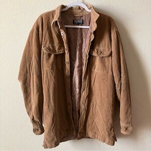 Vintage Brown Oversized Thick Corduroy Barn Shirt Jacket M